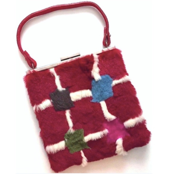 Barbara Rihl Vintage Rabbit Fur Handbag Small Bag FRANCE - Picture 1 of 9